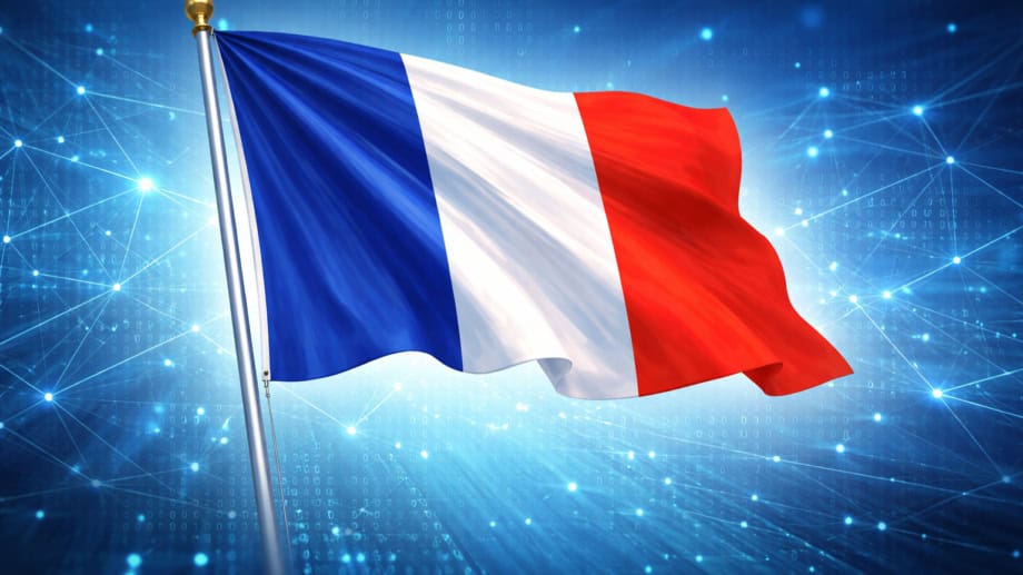 French flag on digital background