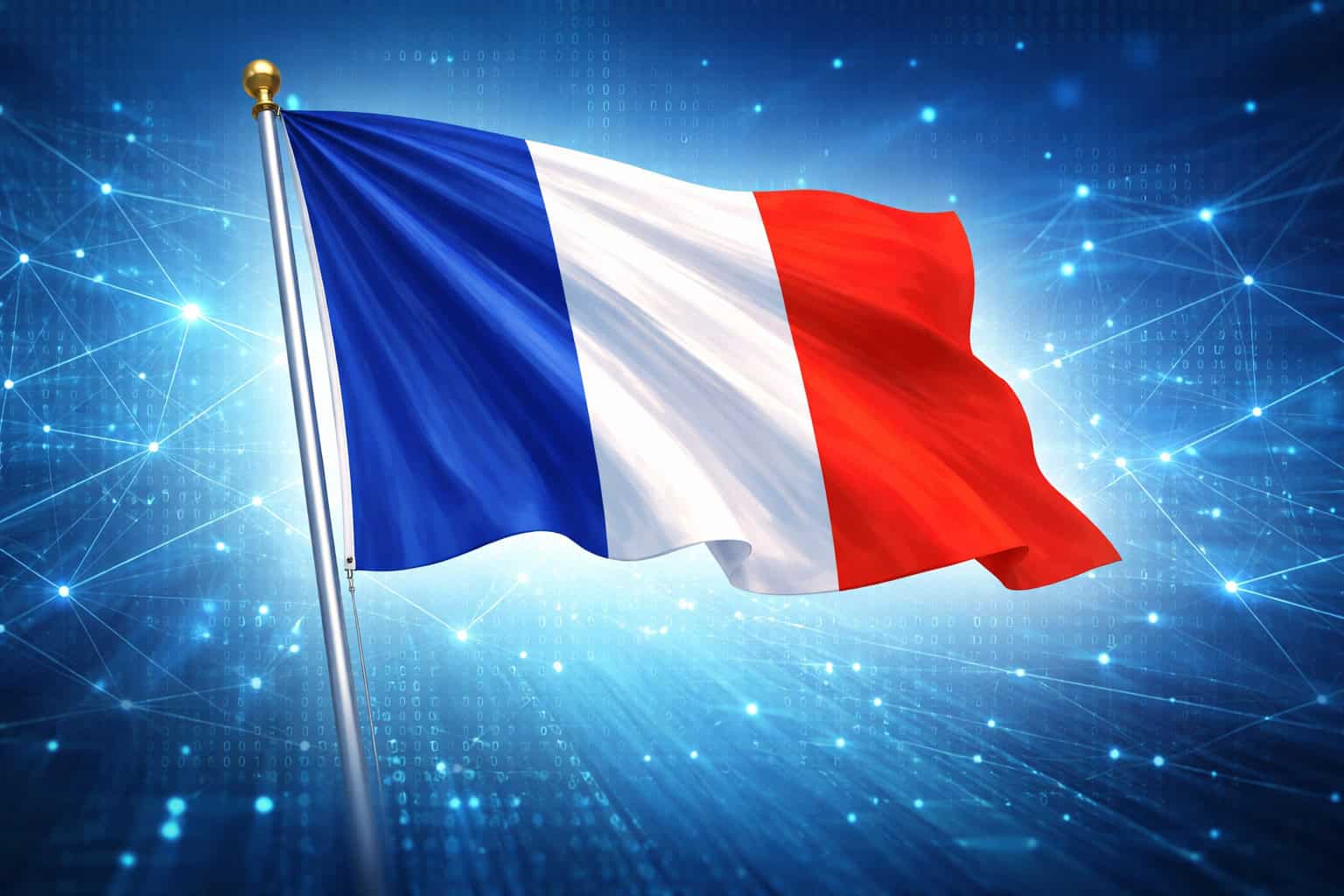 French flag on digital background